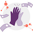 Illustration: Zwei Hände geben sich ein high five, daneben fliegen Geldscheine.